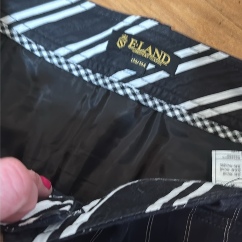 « pockets Navy Skirt (ELand) All lined + pockets like jeans-Size Medium - Picture 3 of 5